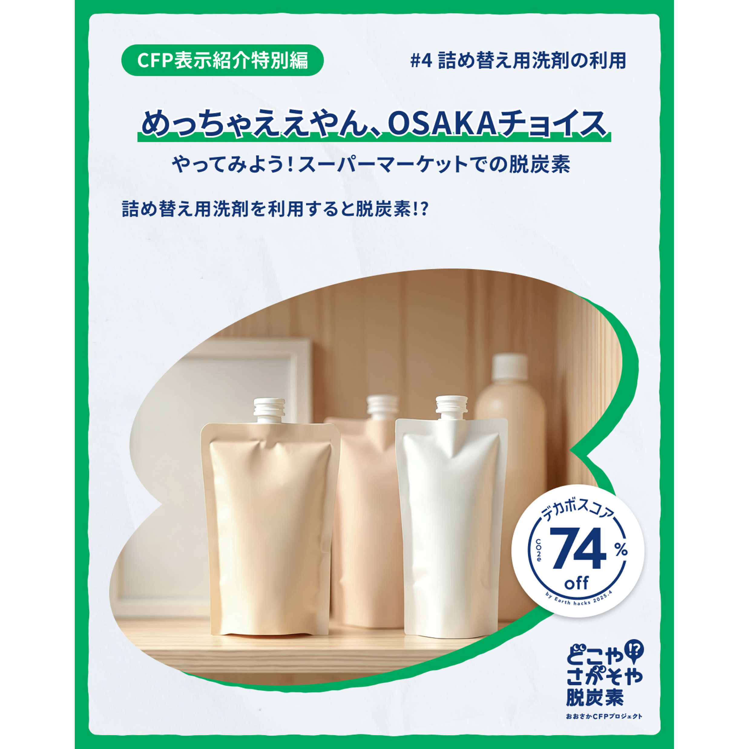 洗剤を詰め替えパックで購入して使用する