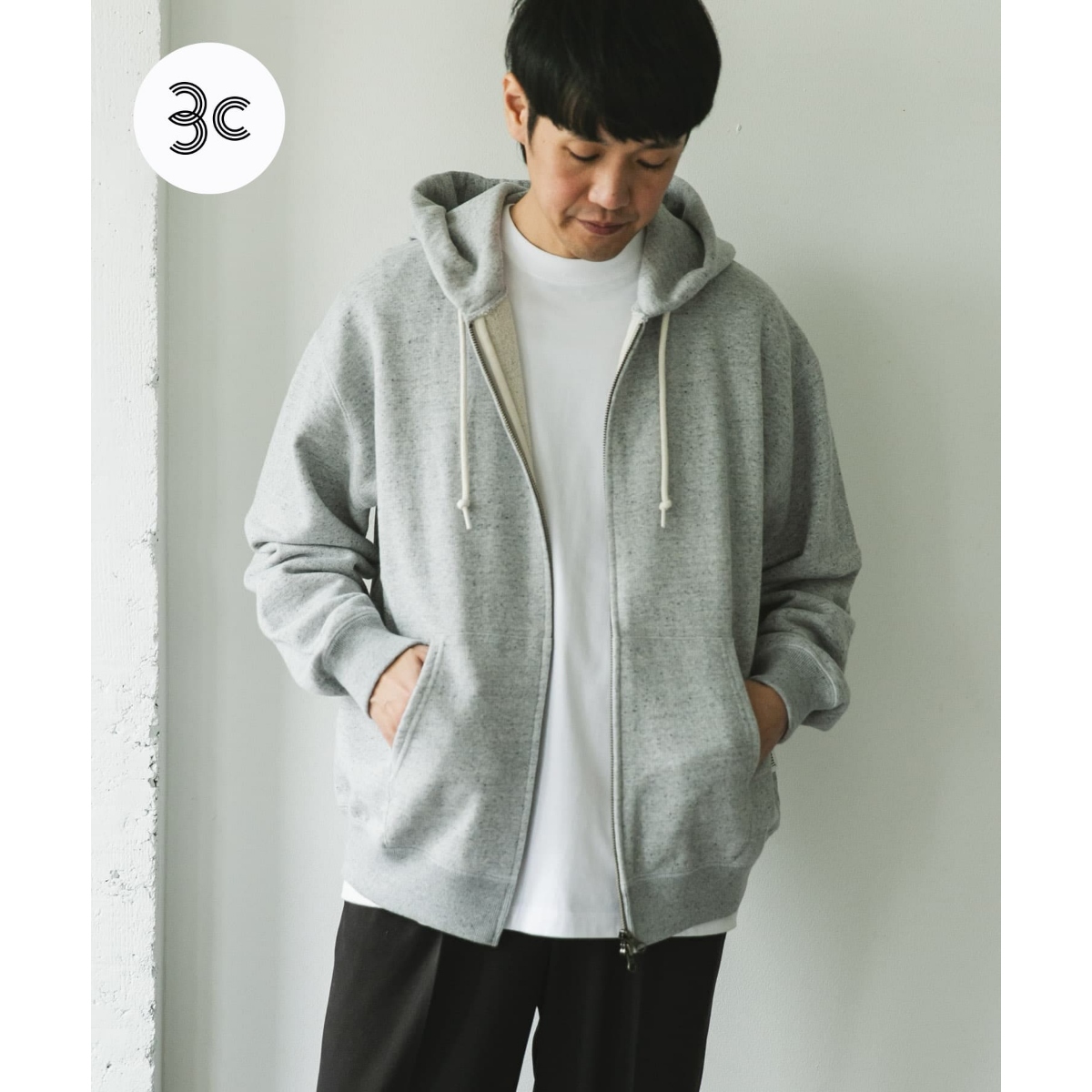 反毛裏毛ジップフーディ